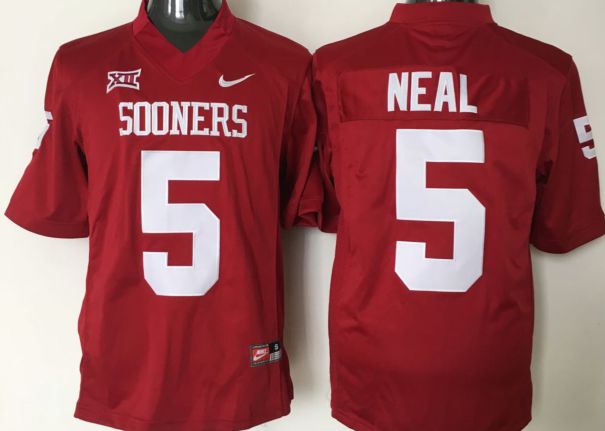 Men Oklahoma Sooners #5 Neal Red Nike 2025 NCAA Jersey->ncaa teams->NCAA Jersey
